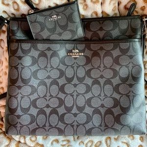 Coach Black File Crossbody Bag with small wallet